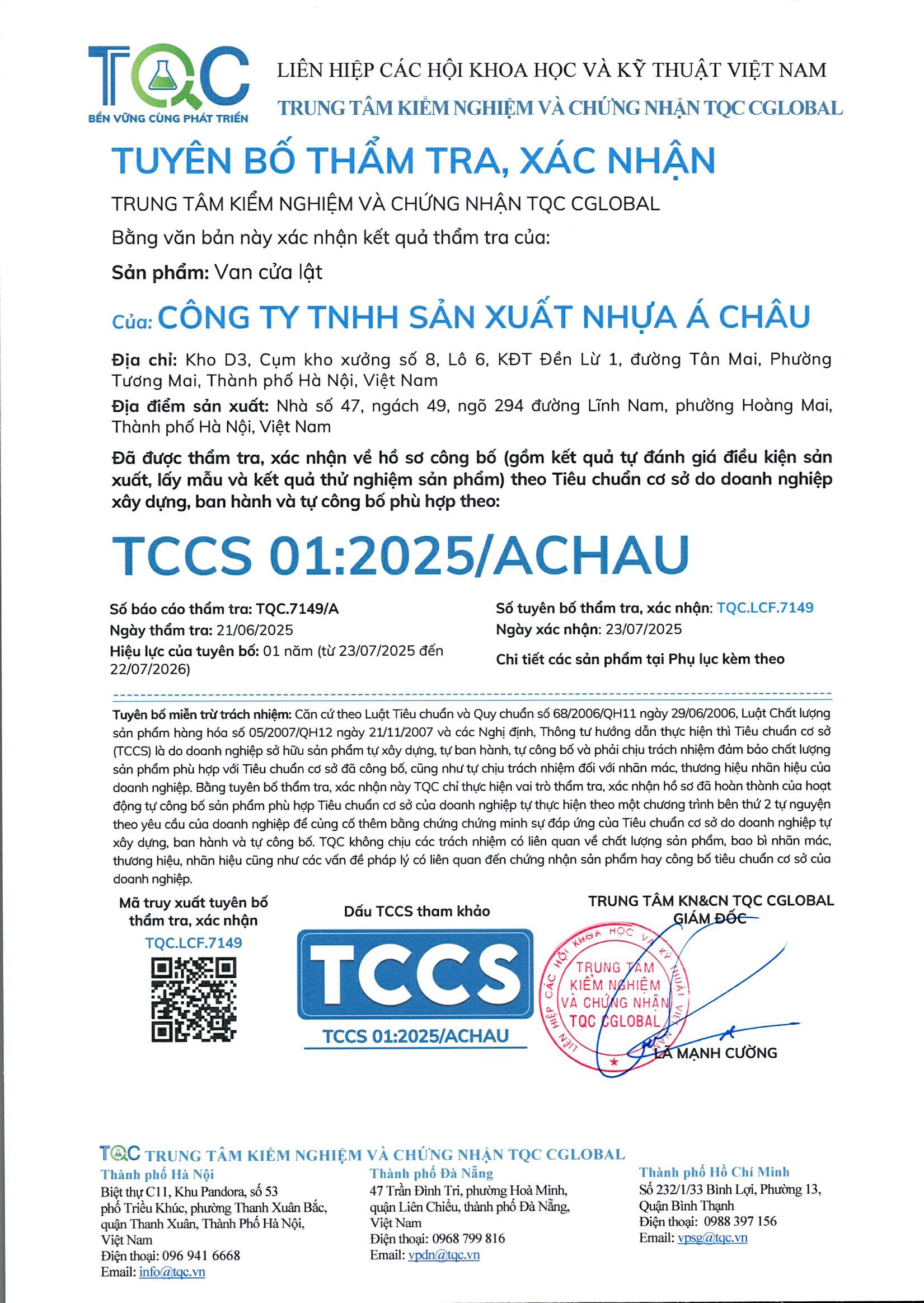 7149. NHUA A CHAU TCCS 0001 Page 1